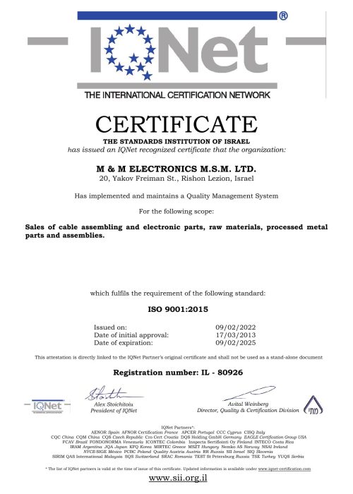 M&M Electronics ISO90012015-3